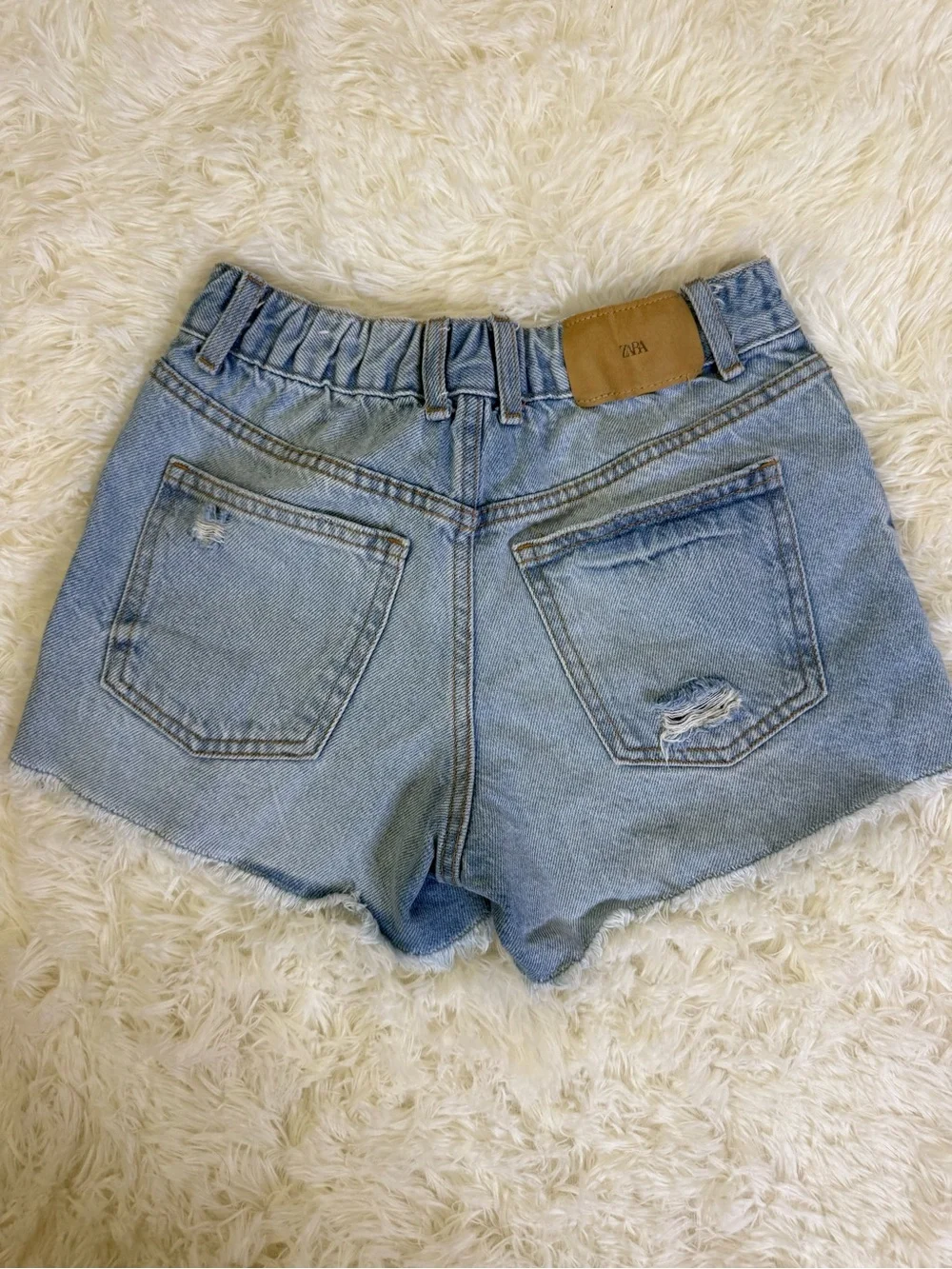 Zara distressed girls denim shorts